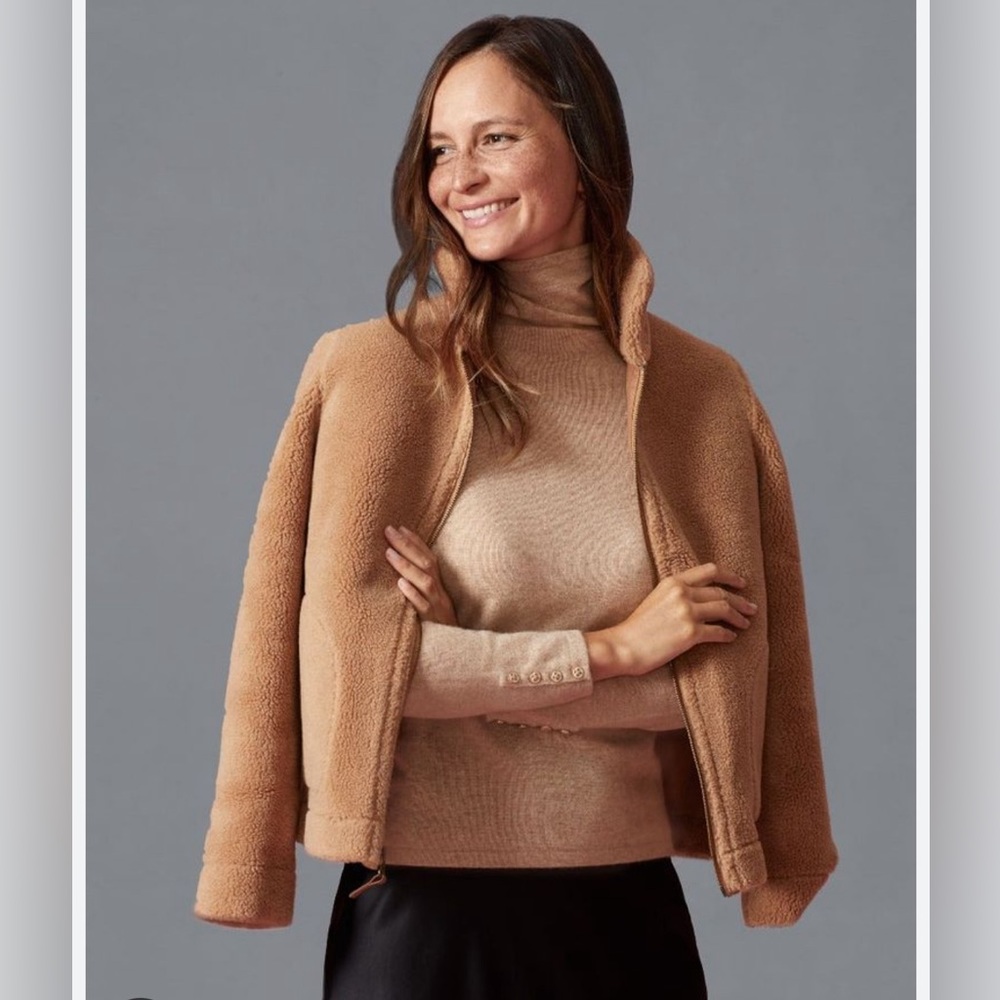 J.McLaughlin Johnson reversible suede and teddy bomber jacket, medium, like new